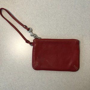 Vintage Coach Red Leather Wristlet Wallet